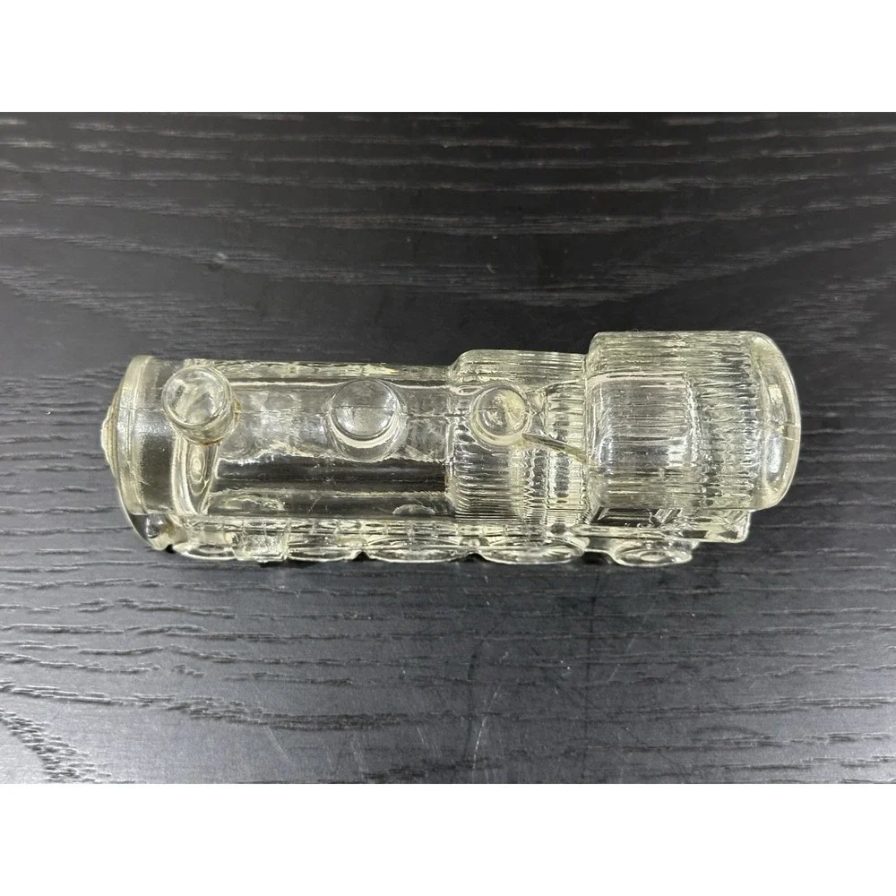 Locomotive Train Engine 1028 Vtg Figural Glass Candy Container 1940s Stough